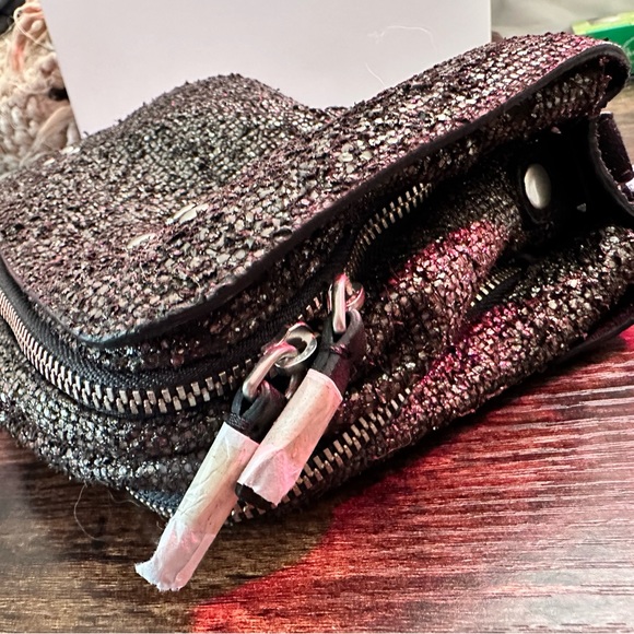 RARE NWT Jerome Dreyfuss Bobi bag in black Lamine suede - Picture 3 of 15